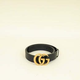 Gucci Black Double G Buckle 30mm Belt 38