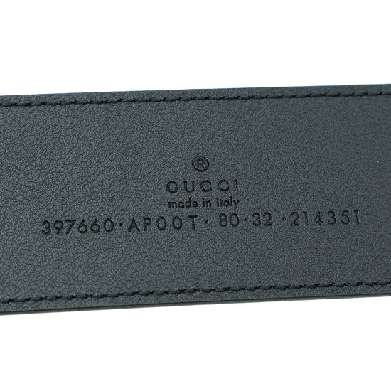 Gucci Black Double G Buckle Belt 32