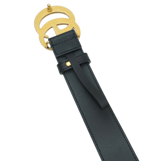 Gucci Black Double G Buckle 30mm Belt 32