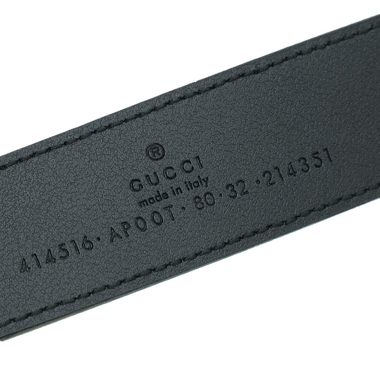 Gucci Black Double G Buckle 30mm Belt 32