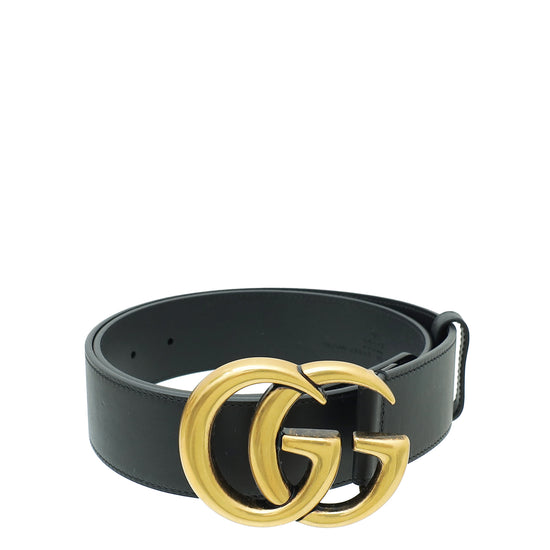 Gucci Black Double G Buckle 40mm Belt 32