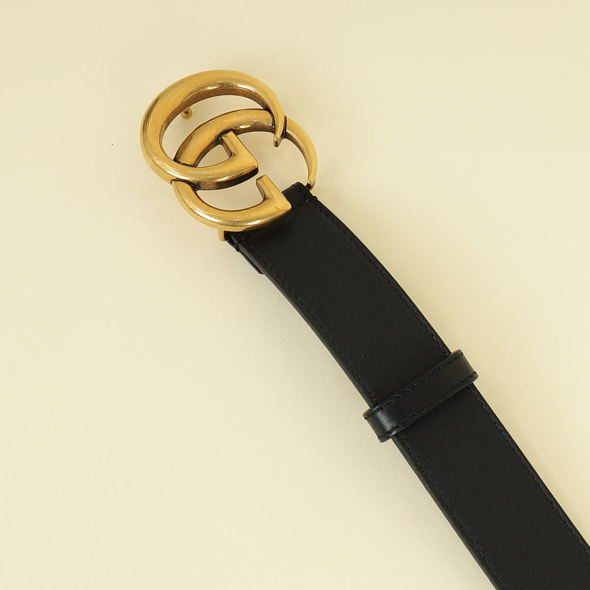 Gucci Black GG Marmont Thin Belt 38