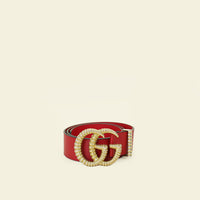 Gucci Red GG Torchon 40mm Buckle Belt 32