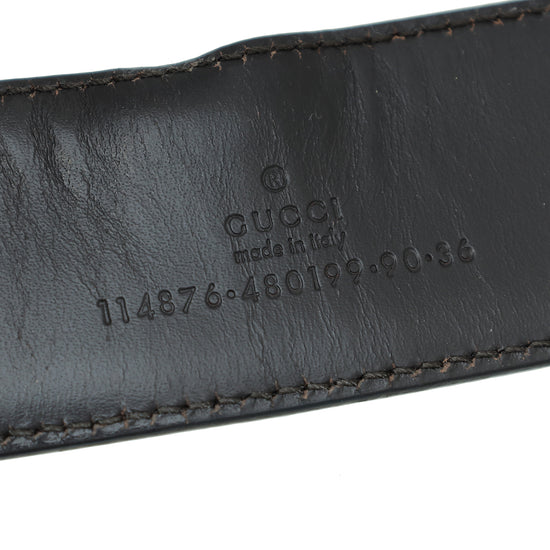 Gucci Bicolor Interlocking G Buckle GG Belt 36