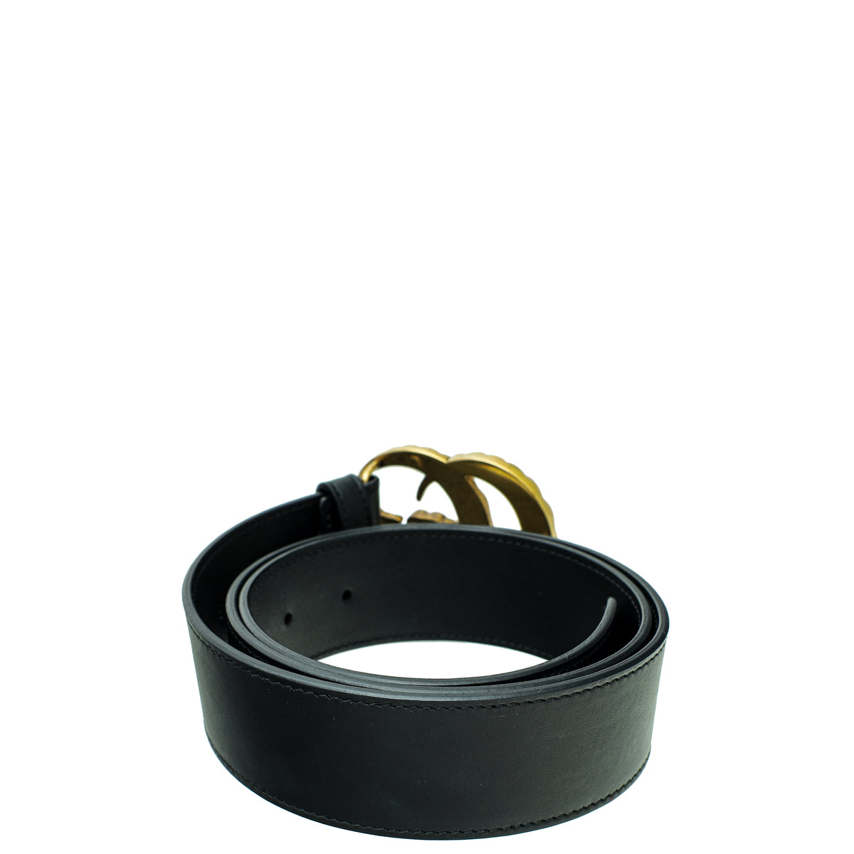 Gucci Black Pearl Double G Belt 34-Gucci-THE CLOSET