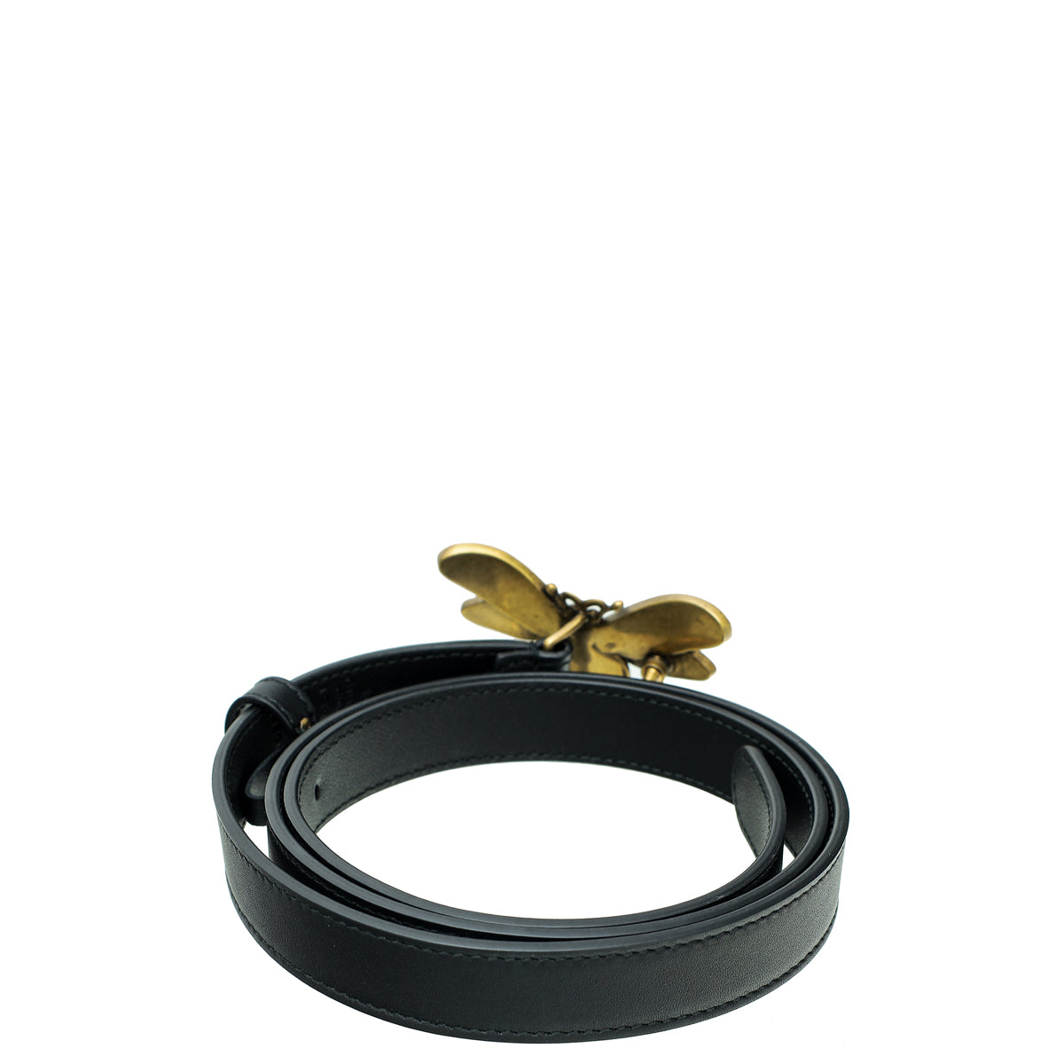 Gucci Black Queen Margaret Bee Slim Belt 34-Gucci-THE CLOSET