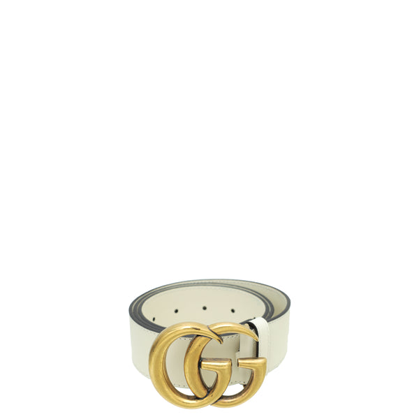 Gucci Ivory Double G Buckle Belt 34 – THE CLOSET