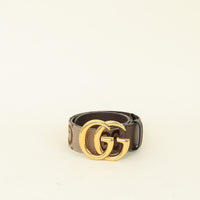 Gucci Brown Double G Wide Belt 30
