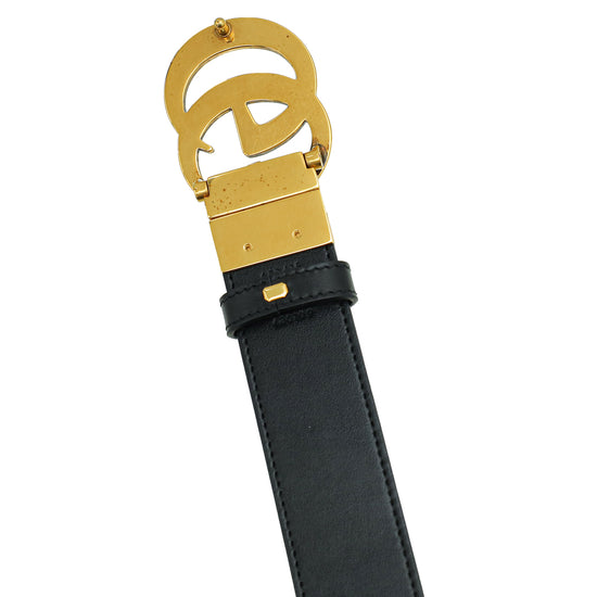 Gucci Bicolor GG Supreme Double G Buckle Reversible Belt 34