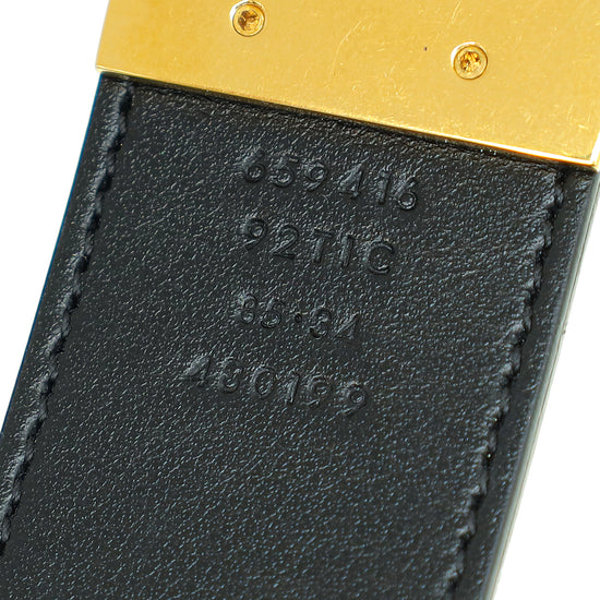 Gucci Bicolor GG Supreme Double G Buckle Reversible Belt 34