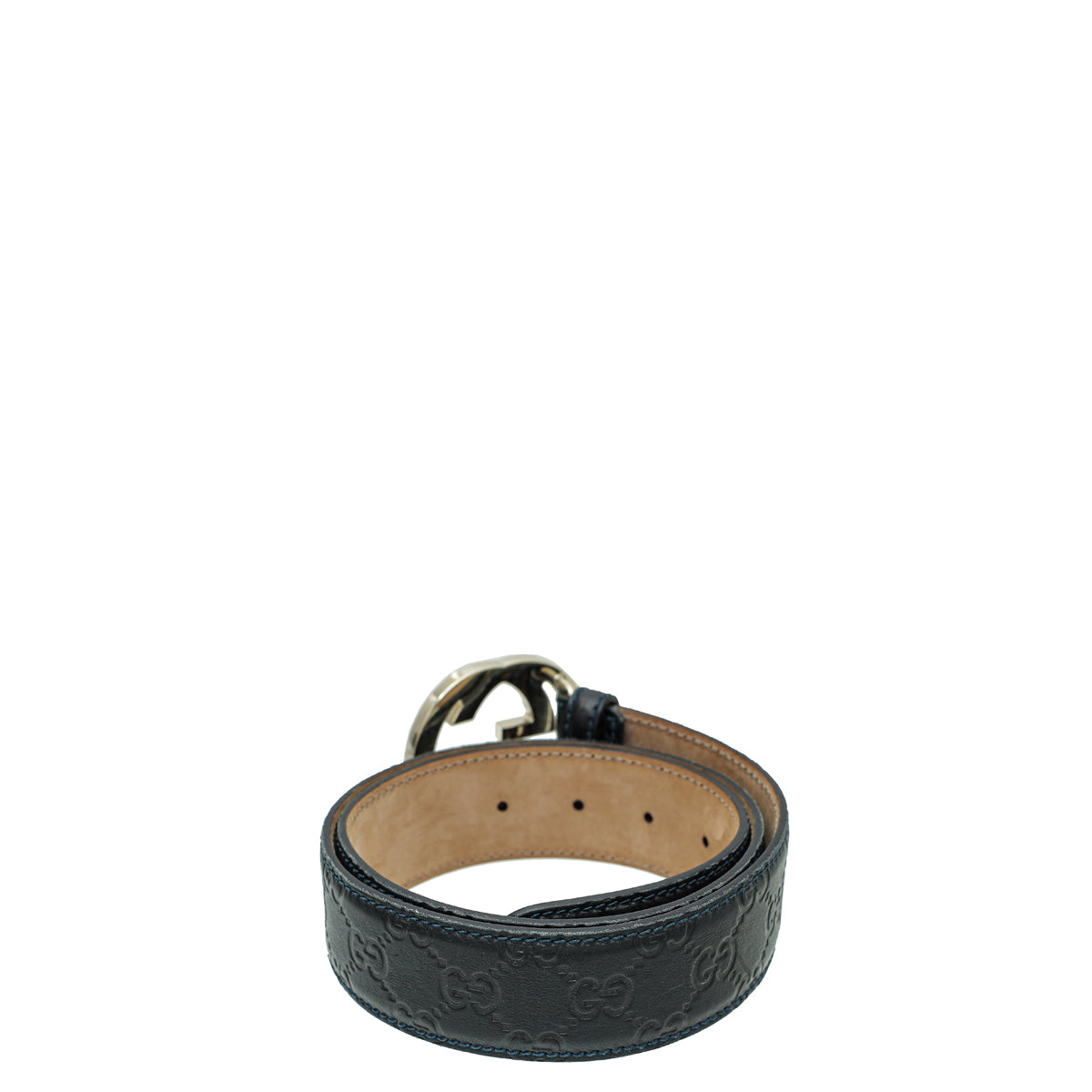 Gucci Black Guccissima Interlocking G Buckle Belt 34-Gucci-THE CLOSET