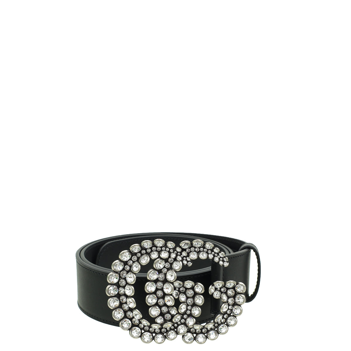 Gucci Black Double G Crystal Belt 34-Gucci-THE CLOSET
