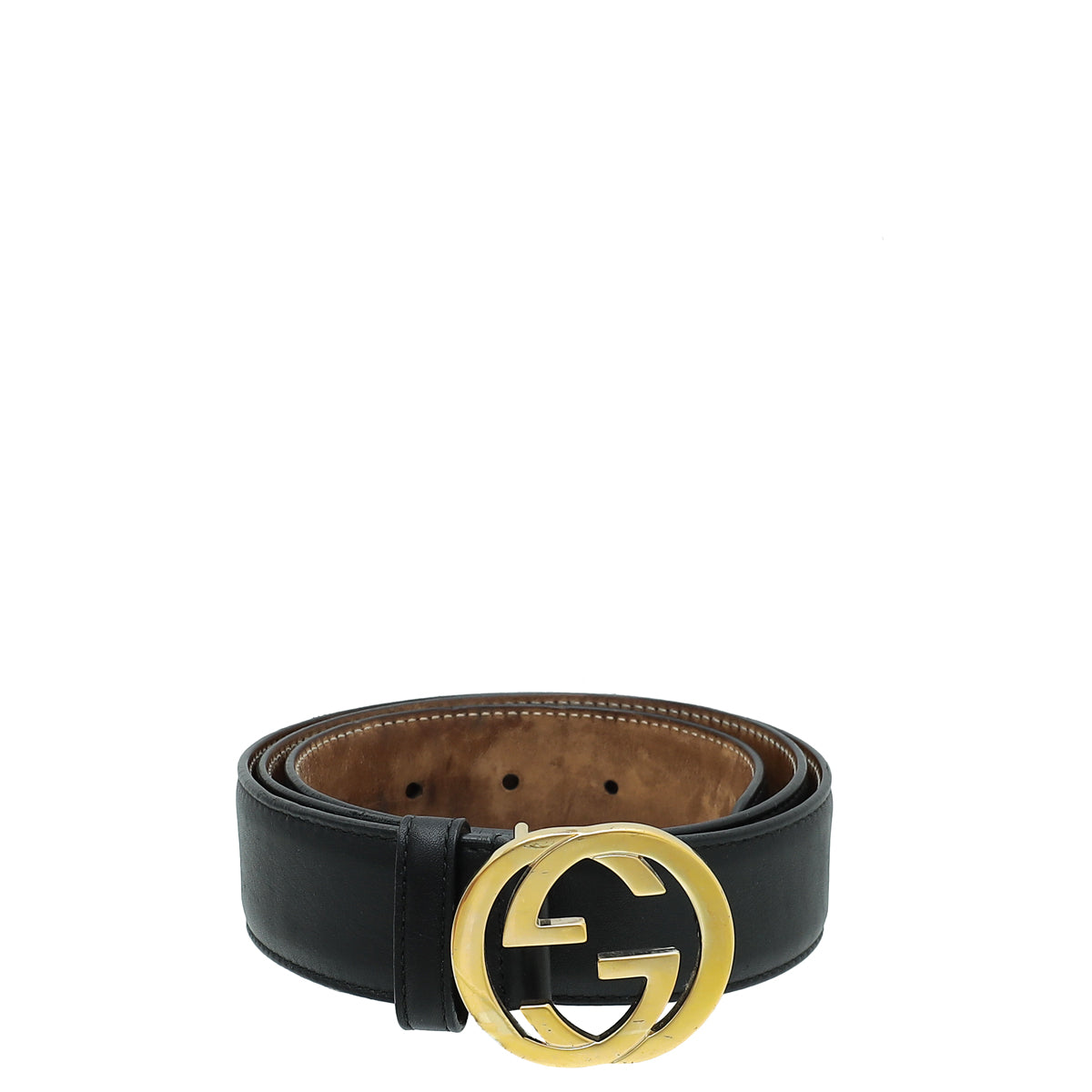 Gucci Black Interlocking G Buckle Belt 36-Gucci-THE CLOSET