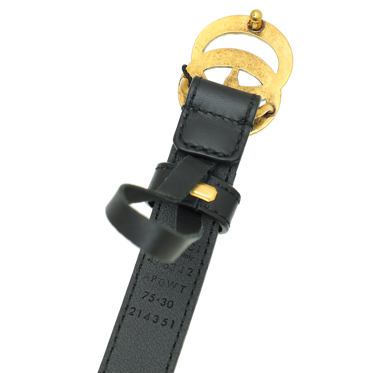 Gucci Black Double G Pearl 20mm Belt 30