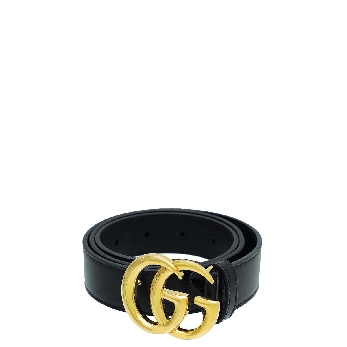 Gucci Black Shiny GG Marmont Belt 32-Gucci-THE CLOSET