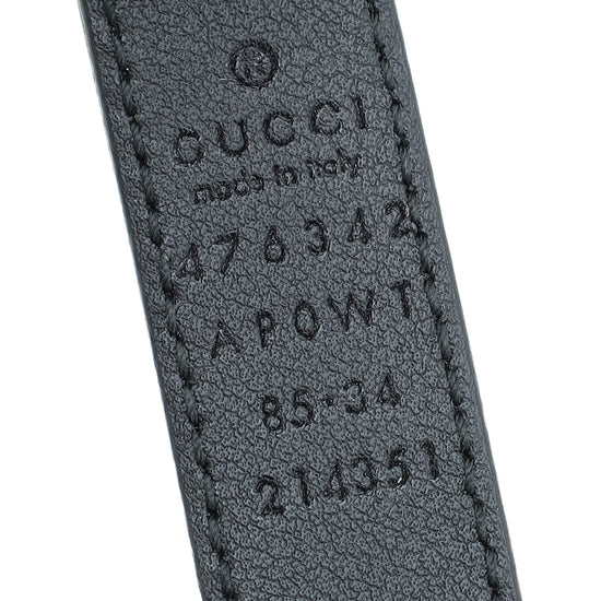 Gucci Black Double G Pearl 20mm Belt 34