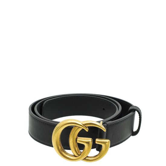 Gucci Black GG Marmont Belt 32