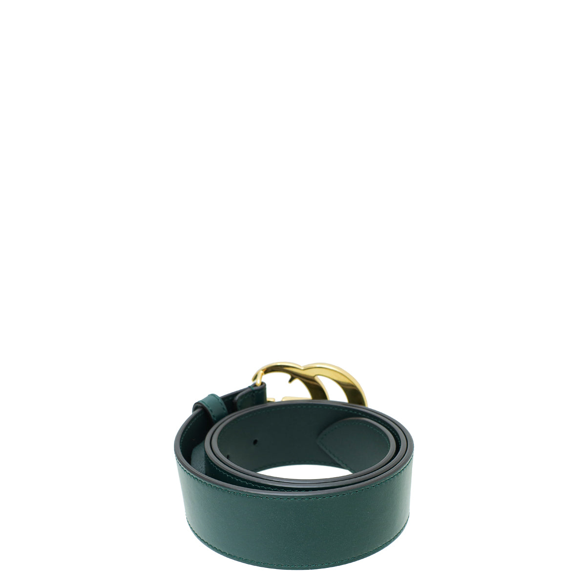 Gucci Green GG Marmont Leather Belt with Shiny Buckle 32-Gucci-THE CLOSET