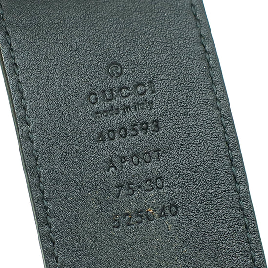 Gucci Black Double G Buckle Leather 40mm Belt 30