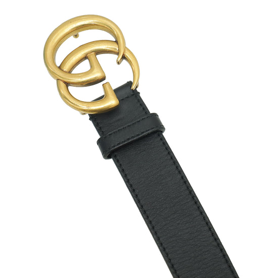 Gucci Black Double G Buckle Belt 30