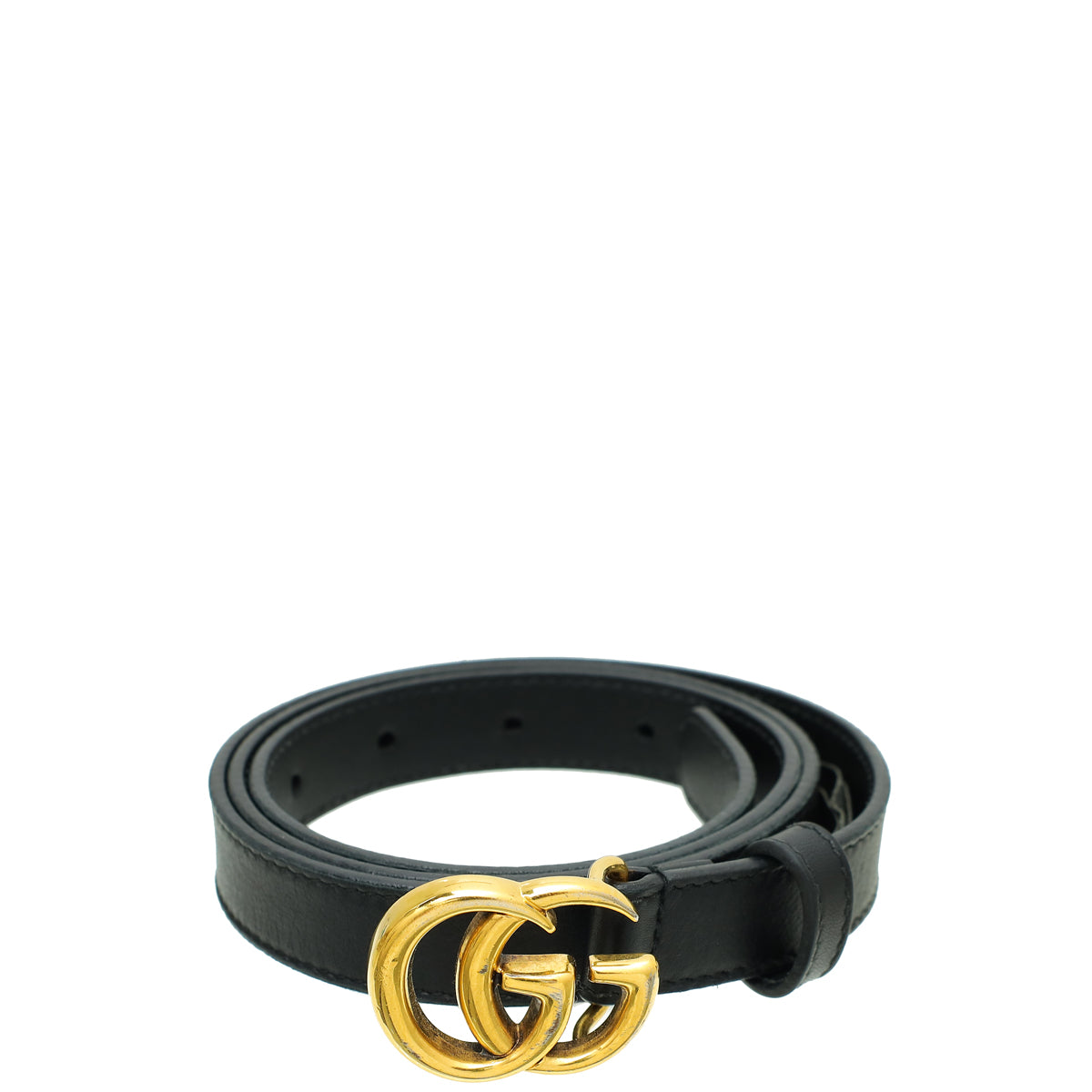 Gucci Black Double G Buckle Slim Belt 34-Gucci-THE CLOSET