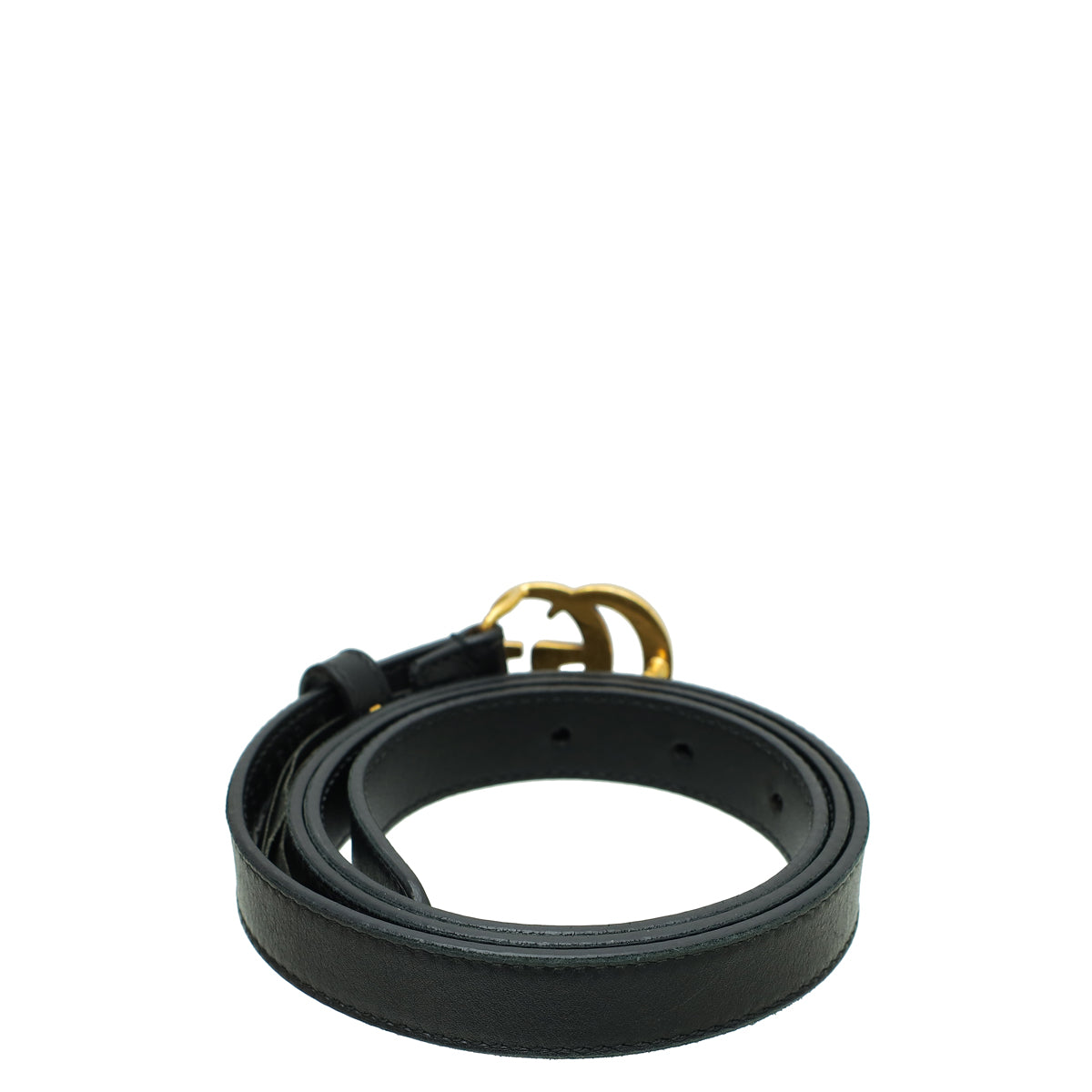 Gucci Black Double G Buckle Slim Belt 34-Gucci-THE CLOSET