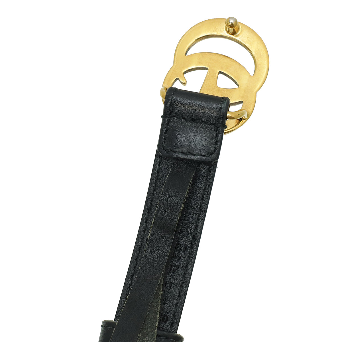 Gucci Black Double G Buckle Slim Belt 34