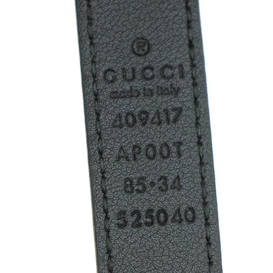 Gucci Black Double G Buckle Slim Belt 34