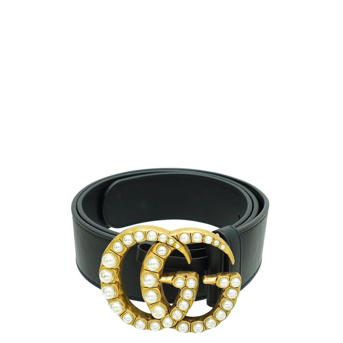 Gucci Black Double G Pearl Buckle Bag 34-Gucci-THE CLOSET