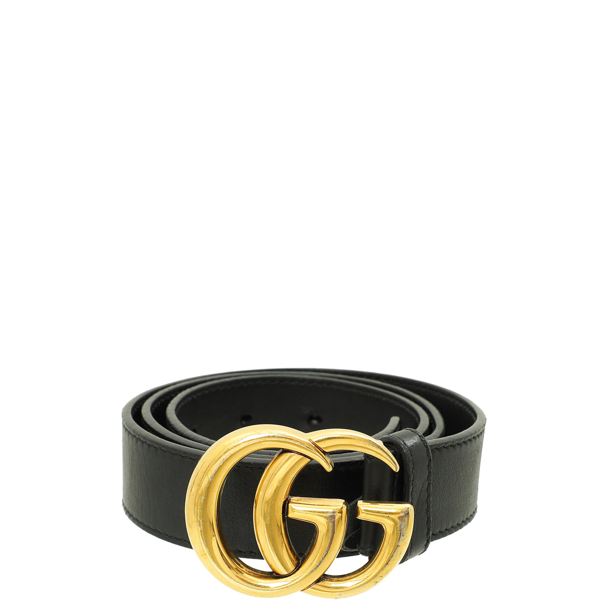 Gucci Black Double G Buckle 30mm Belt 32