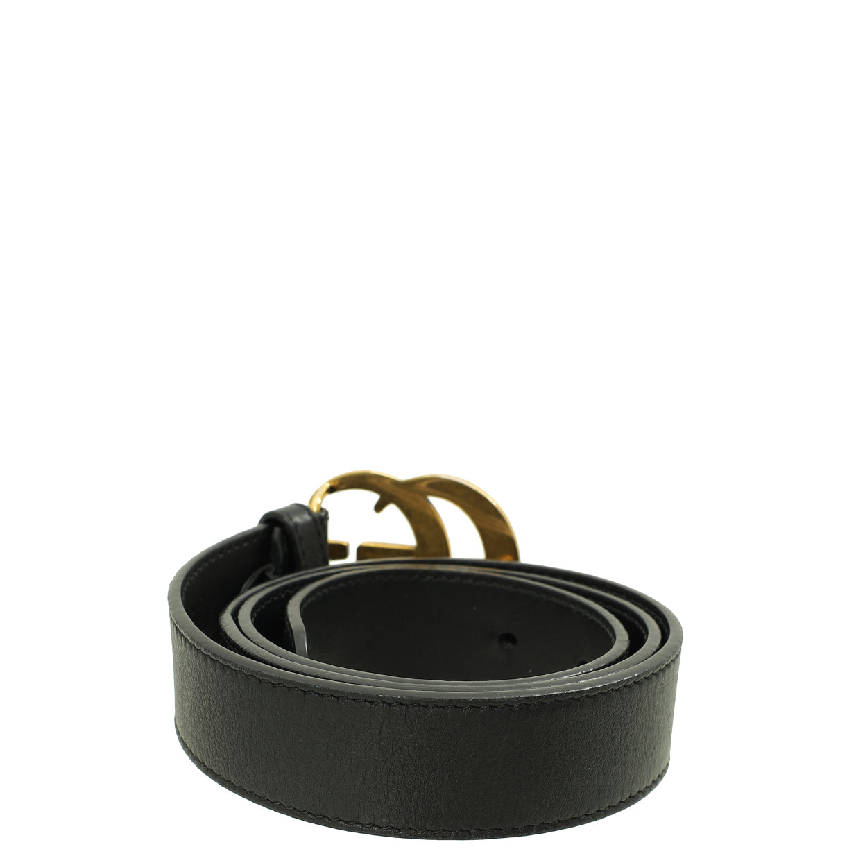 Gucci Black Double G Buckle 30mm Belt 32