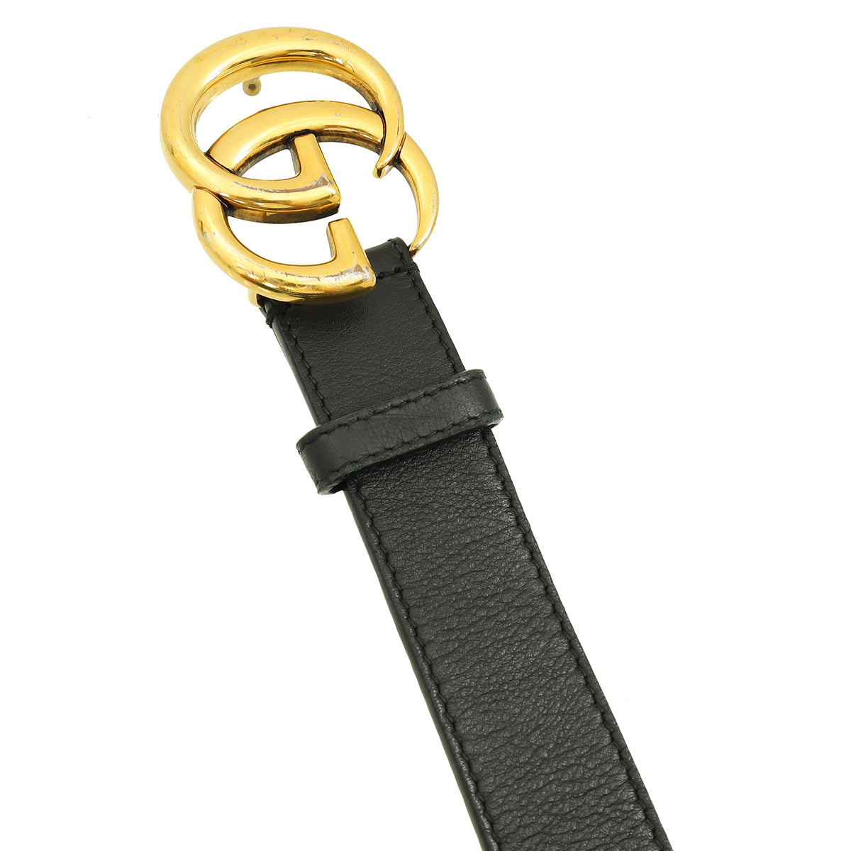 Gucci Black Double G Buckle 30mm Belt 32