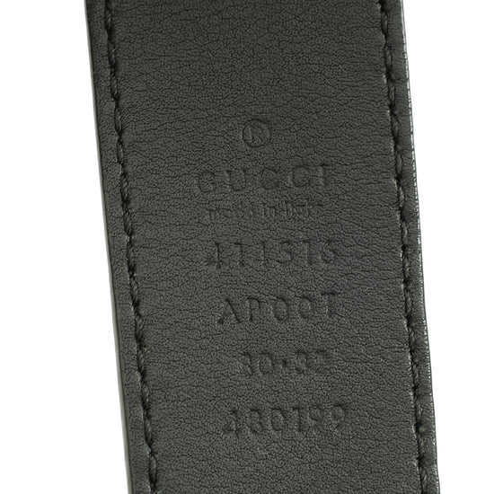 Gucci Black Double G Buckle 30mm Belt 32