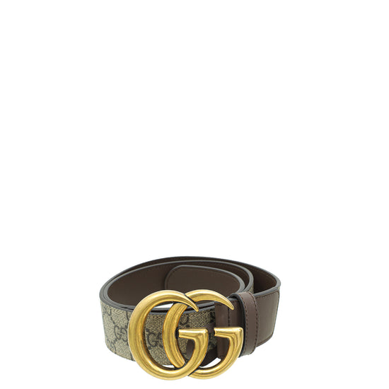 Gucci Bicolor GG Marmont Wide Belt 34