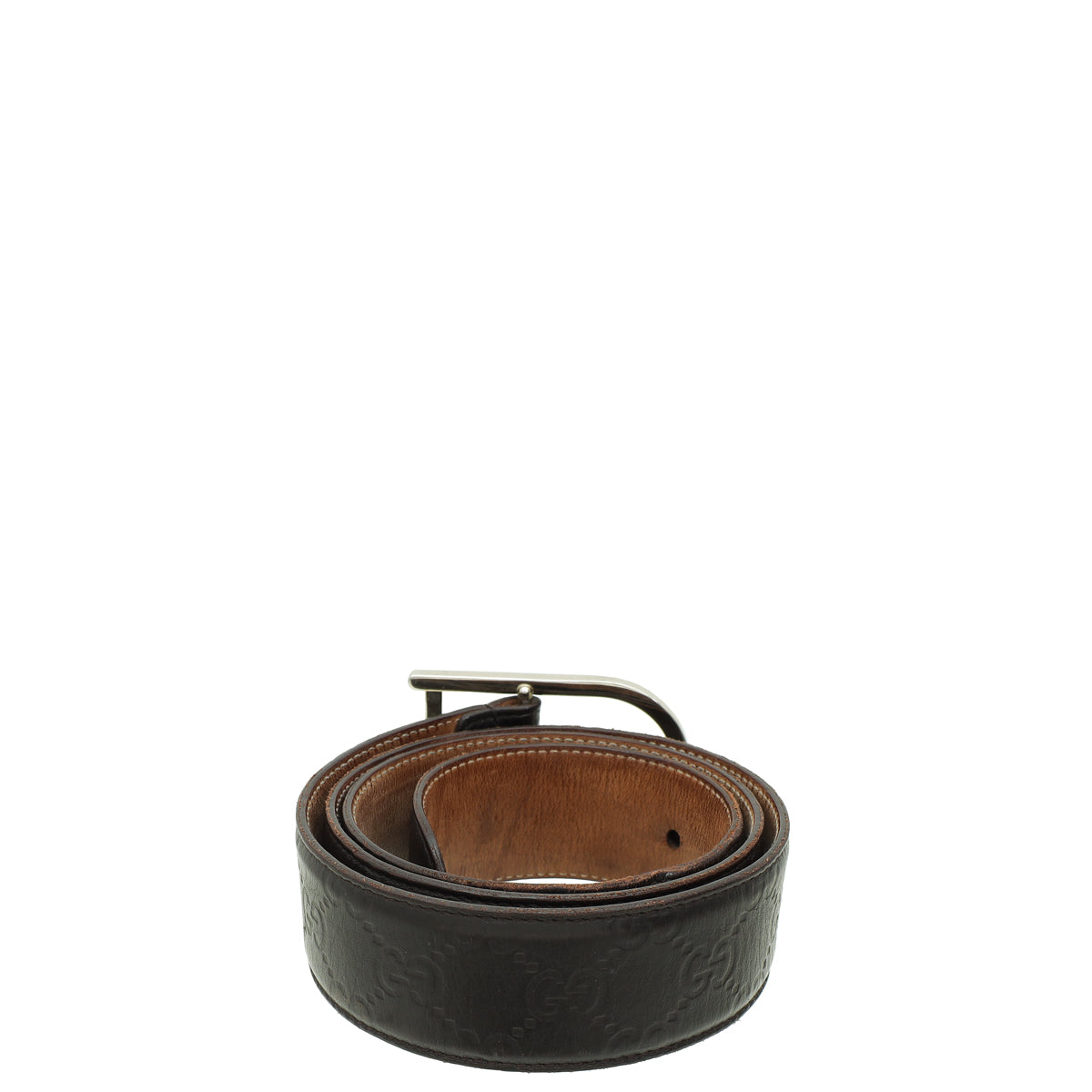 Gucci Chocolate GG Guccissima Buckle Belt 36-Gucci-THE CLOSET