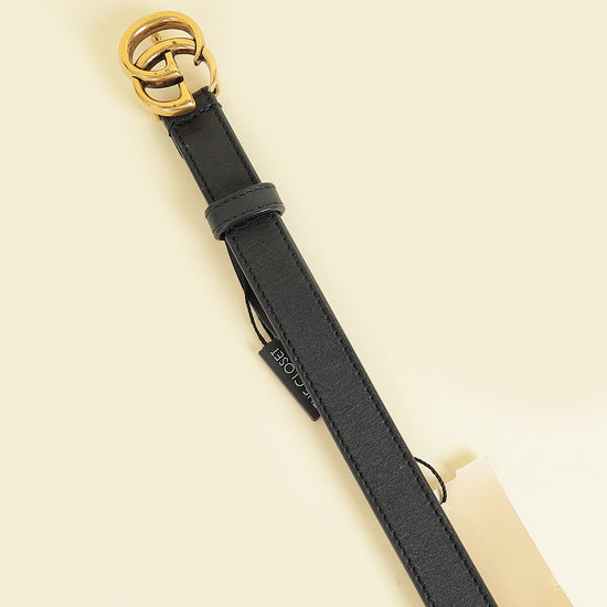 Gucci Black GG Marmont Thin Belt 34