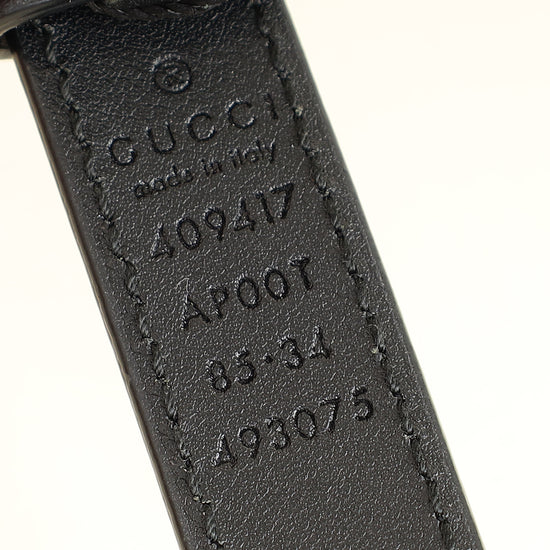 Gucci Black GG Marmont Thin Belt 34