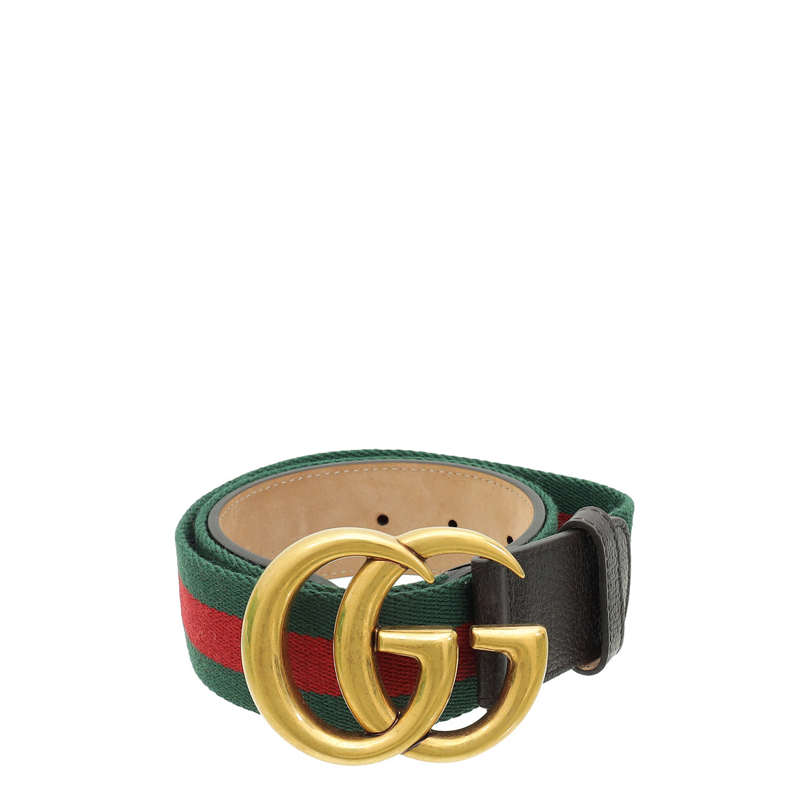 Gucci Bicolor Double G Buckle Web Belt 34-Gucci-THE CLOSET