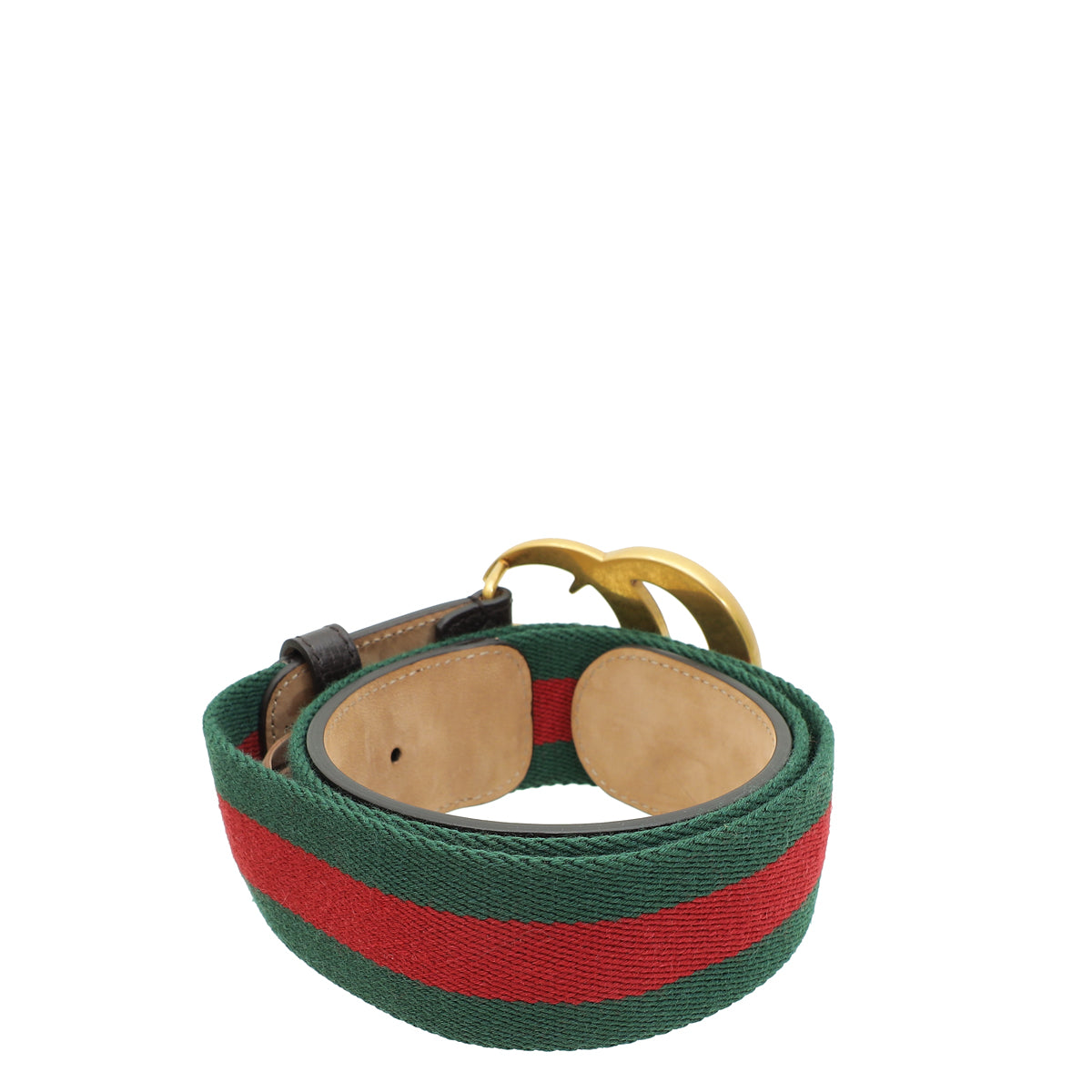 Gucci Bicolor Double G Buckle Web Belt 34-Gucci-THE CLOSET