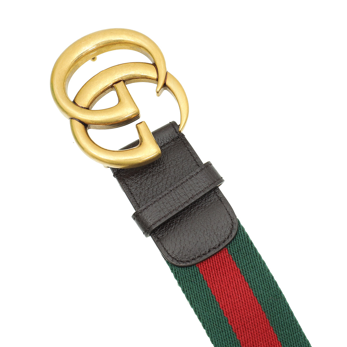 Gucci Bicolor Double G Buckle Web Belt 34