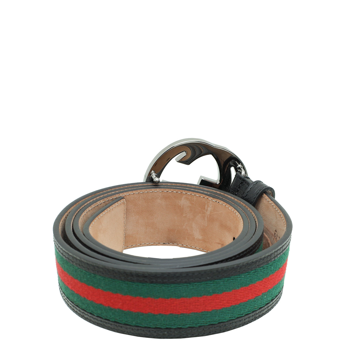 Gucci Tricolor Interlocking G Buckle Web Belt 46-Gucci-THE CLOSET