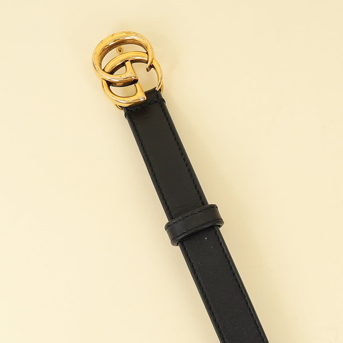 Gucci Black GG Marmont Thin Belt 30-Gucci-THE CLOSET