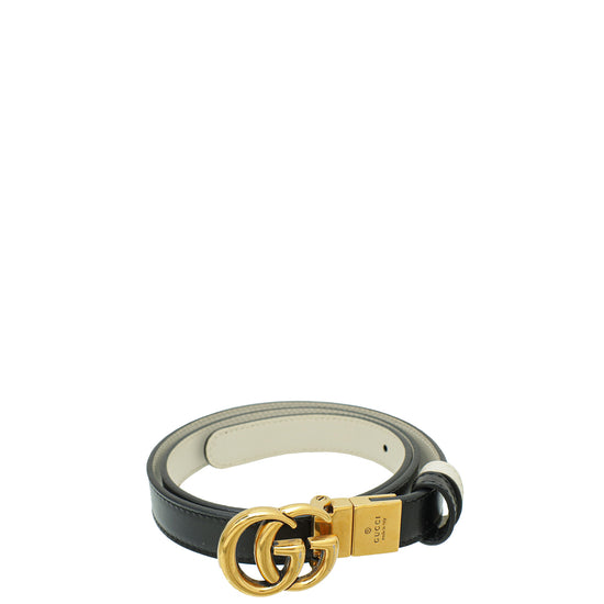 Gucci Bicolor Reversible GG Marmont 20mm Belt 32