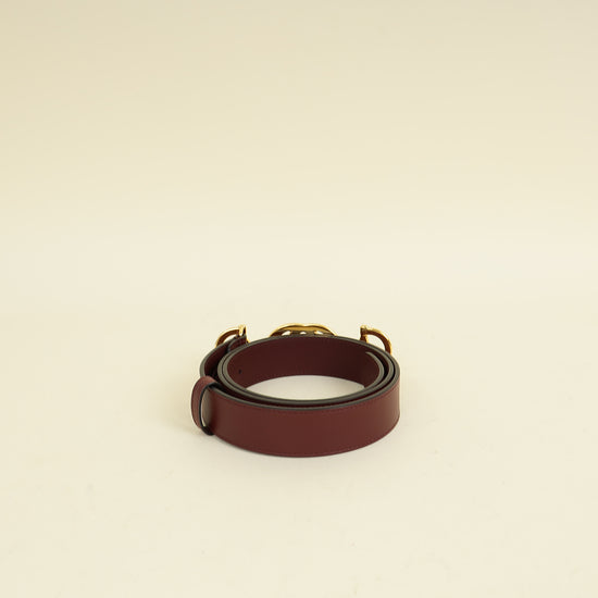 Gucci Burgundy Zumi Buckle Belt 34
