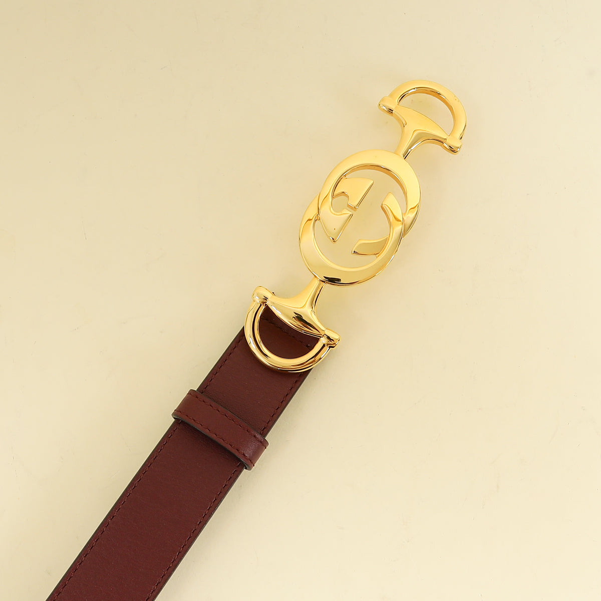 Gucci Burgundy Zumi Buckle Belt 34