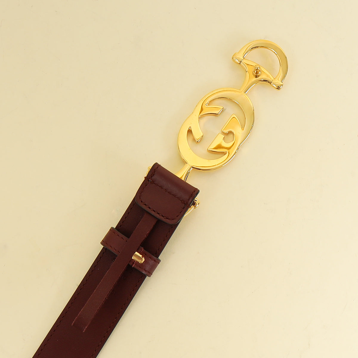 Gucci Burgundy Zumi Buckle Belt 34