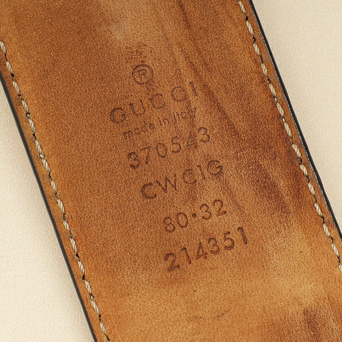 Gucci Cream Interlocking G Guccissima Belt 32-Gucci-THE CLOSET