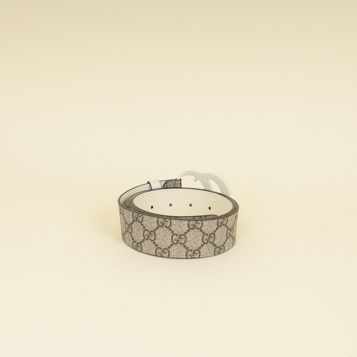Gucci Bicolor Double G Buckle Supreme Belt 32-Gucci-THE CLOSET