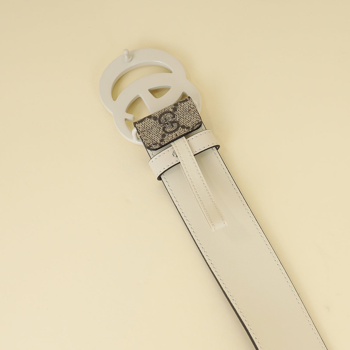 Gucci Bicolor Double G Buckle Supreme Belt 32-Gucci-THE CLOSET