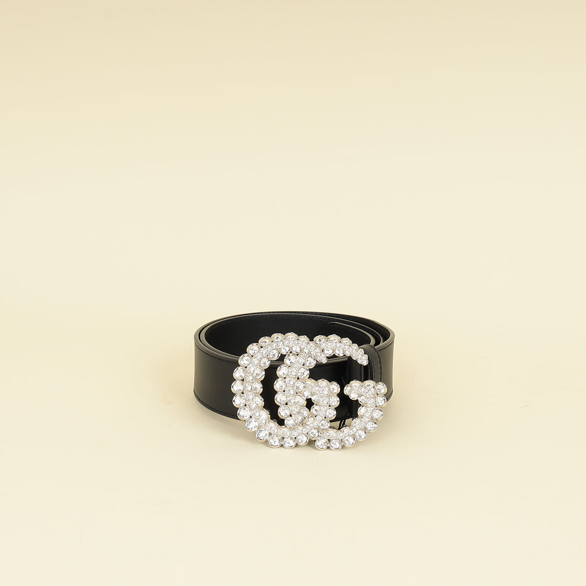 Gucci Black Double G Crystal Belt 32-Gucci-THE CLOSET